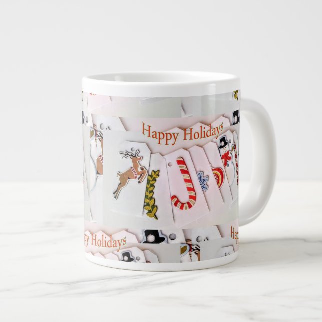 Happy Holidays Jumbo Mug (Front Right)