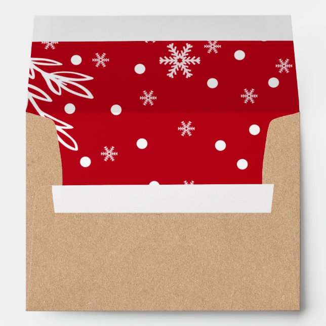 Happy Holidays. Kraft Paper Christmas Envelope (Back (Bottom))