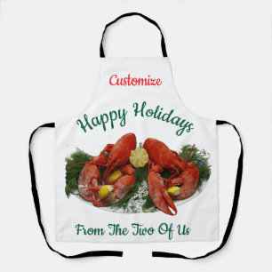 Happy Holidays Lobster Dinner Thunder_Cove Apron