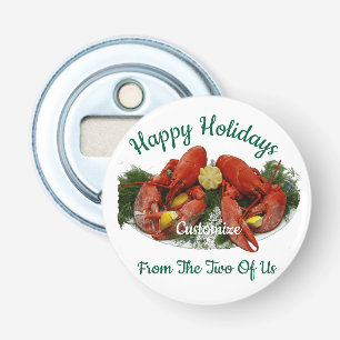 Happy Holidays Lobster Dinner Thunder_Cove Bottle Opener