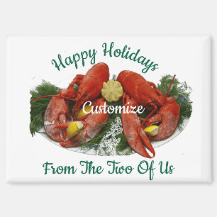 Happy Holidays Lobster Dinner Thunder_Cove Magnet