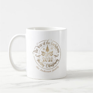 happy holidays lockdown year gold coffee mug