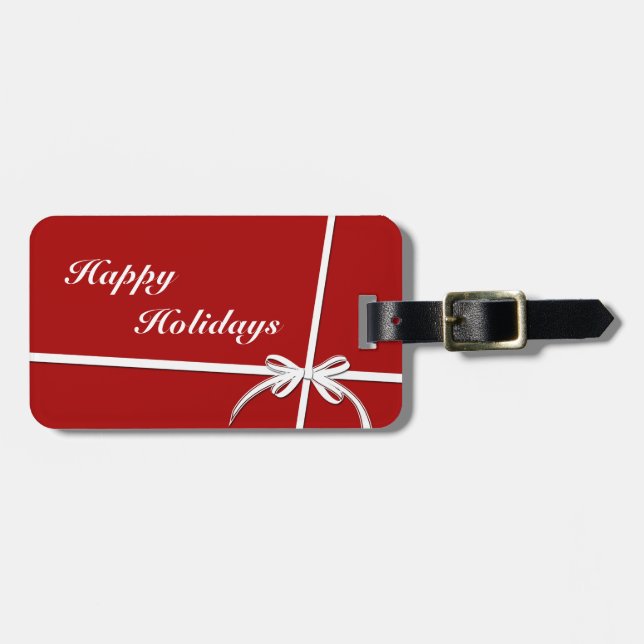 Happy Holidays Luggage Tag (Front Horizontal)
