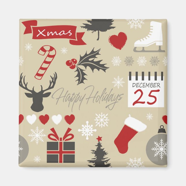 Happy Holidays Magnet (Front)