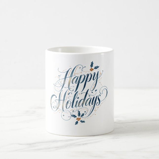 Happy Holidays Merry Christmas Family New Year Coffee Mug (Center)