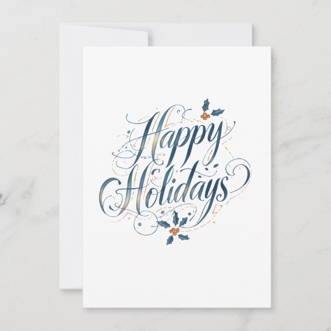 Happy Holidays Merry Christmas Family New Year Holiday Card (Front)