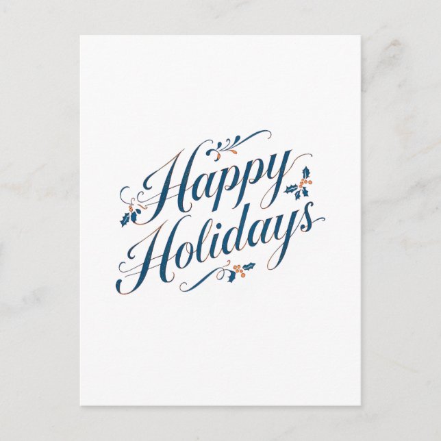 Happy Holidays Merry Christmas Family New Year Holiday Postcard (Front)