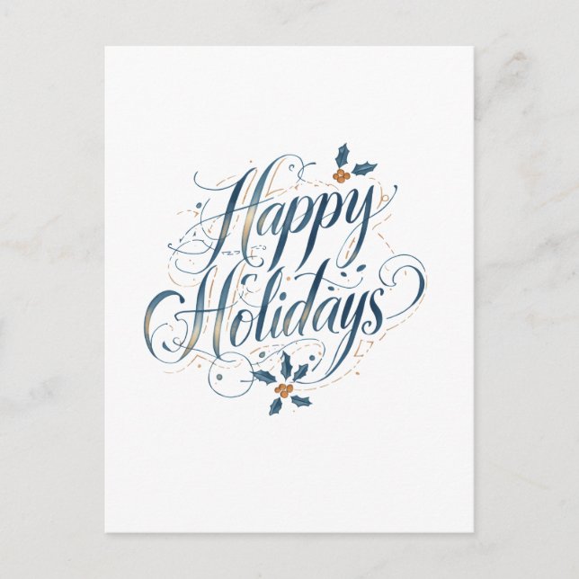 Happy Holidays Merry Christmas Family New Year Holiday Postcard (Front)