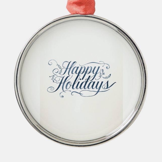 Happy Holidays Merry Christmas Family New Year Metal Ornament (Front)