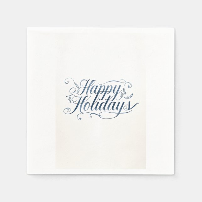 Happy Holidays Merry Christmas Family New Year Napkin (Front)