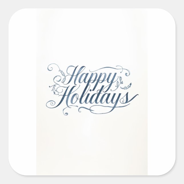 Happy Holidays Merry Christmas Family New Year Square Sticker (Front)
