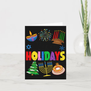 Happy Holidays Merry Christmas Happy Hanukkah Happ Card