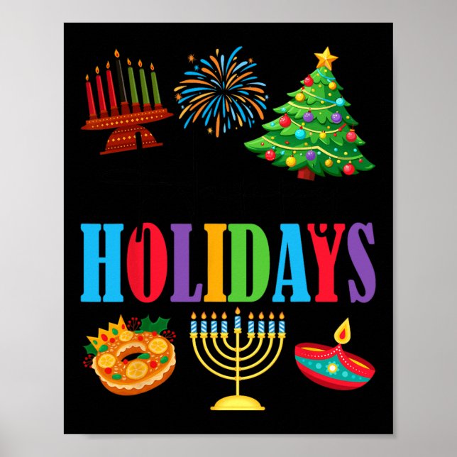 Happy Holidays Merry Christmas Happy Hanukkah Happ Poster (Front)