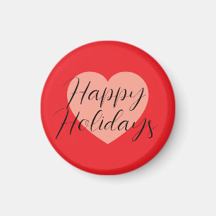 Happy Holidays Merry Christmas Holiday Time Heart Magnet