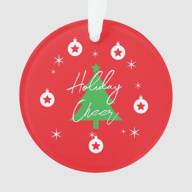 Happy Holidays Merry Christmas New Year Ornament (Front)