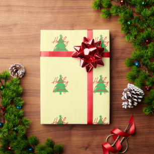 Happy Holidays Merry Christmas New Year Wrapping Paper