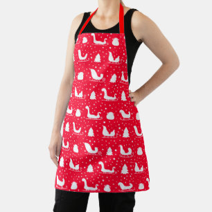Happy Holidays Merry Christmas Pattern Apron