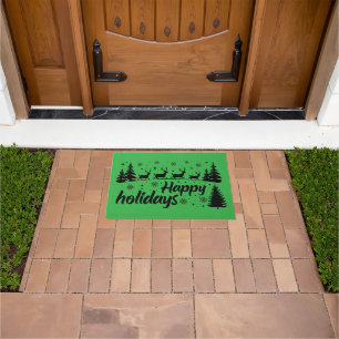 Happy holidays Merry Christmas Ugly X-mas Holiday Doormat