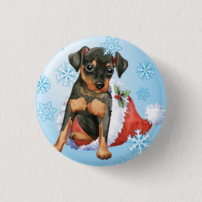 Happy Holidays Min Pin (Front)