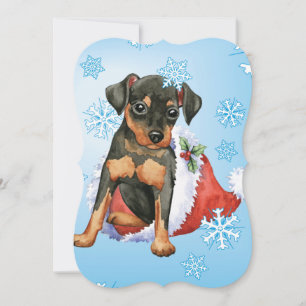 Happy Holidays Min Pin Holiday Card
