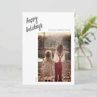 Happy Holidays - Minimalist Handwritten Card