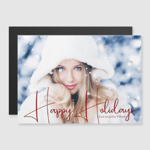 Happy Holidays Model Headshot Magnet Card