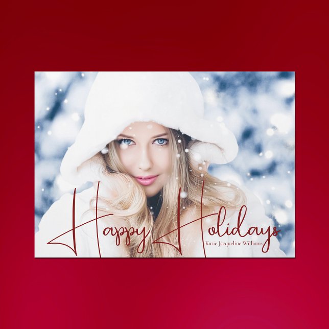 Happy Holidays Model Headshot Magnet Card (Creator Uploaded)