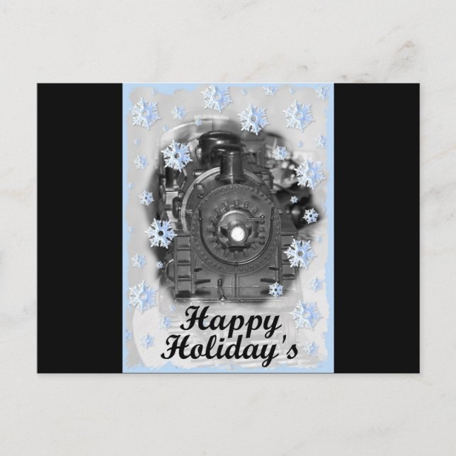 Happy Holiday's Model Train Holiday Postcard (Front)