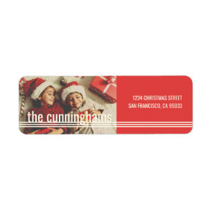 Happy Holidays Modern and Simple Lines Return Address Label