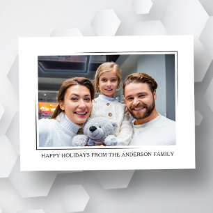Happy Holidays Modern Elegant Minimalist Photo Holiday Postcard