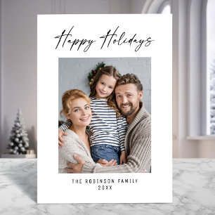 Happy Holidays Modern Elegant Stylish Photo Holiday Card