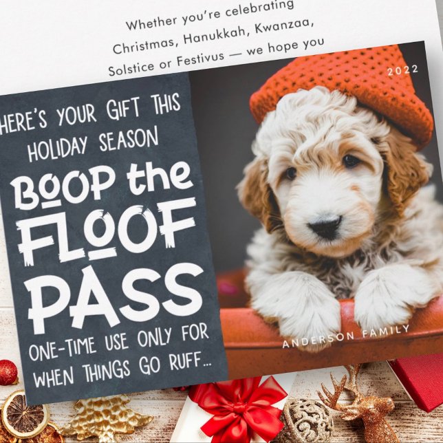Happy Holidays Modern Funny Pet Custom Photo Holiday Card (Creator Uploaded)