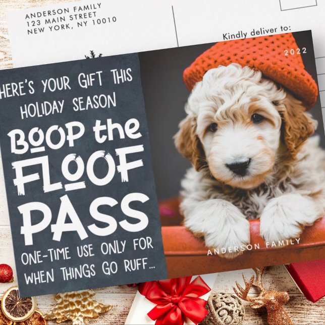 Happy Holidays Modern Funny Pet Custom Photo Holiday Postcard (Creator Uploaded)