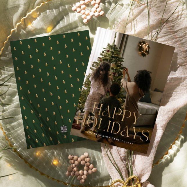 Happy Holidays Modern Gold Holiday Card (Creator Uploaded)