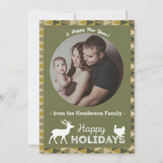 Happy Holidays Modern Hunting Camo Christmas Card