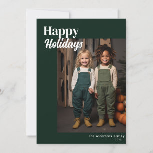 Happy holidays modern merry christmas holiday card