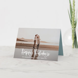 Happy holidays modern, minimal photo christmas holiday card