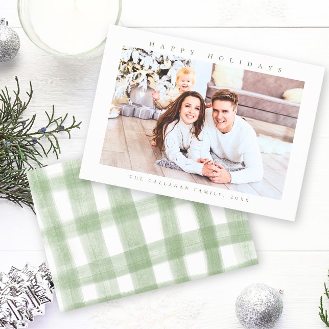 Happy Holidays Modern Minimal Photo Holiday Card (Creator Uploaded)