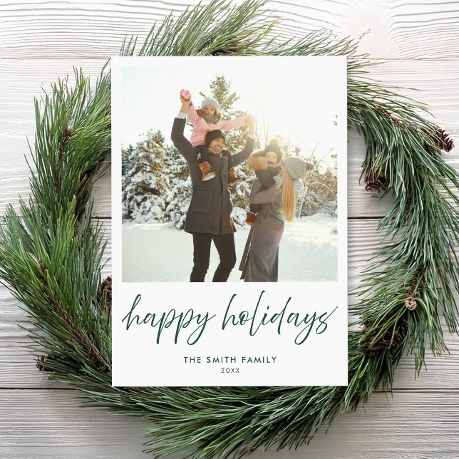 Happy Holidays Modern Minimalist Photo Holiday Card (Creator Uploaded)