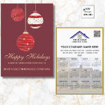 Happy Holidays Modern Photo Calendar Business Holiday Card<br><div class="desc">Send your appreciation to your customers and referrers by wishing them happy holidays with our unique, sophisticated card decorated for the holiday season and your company photo. Customise with your business information and add a personalised holiday greeting and a full year calendar on the reverse side of the card. The...</div>