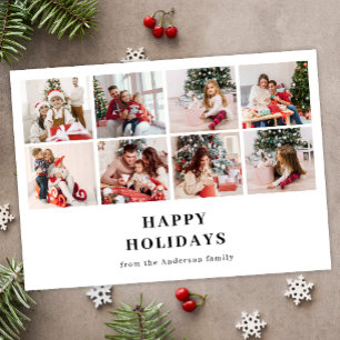 Happy Holidays Modern Photo Magnetic Holiday Card