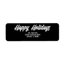 Happy Holidays Modern Script Classic Black Return