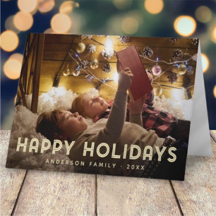 Happy Holidays Modern Simple Typography Holiday Card