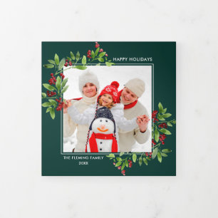 Happy Holidays. Multi Photo Tri-Fold Holiday Card