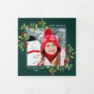 Happy Holidays. Multi Photo Tri-Fold Holiday Card