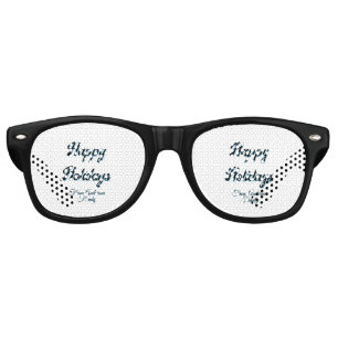 Happy holidays name family gifts stylish retro boh sunglasses