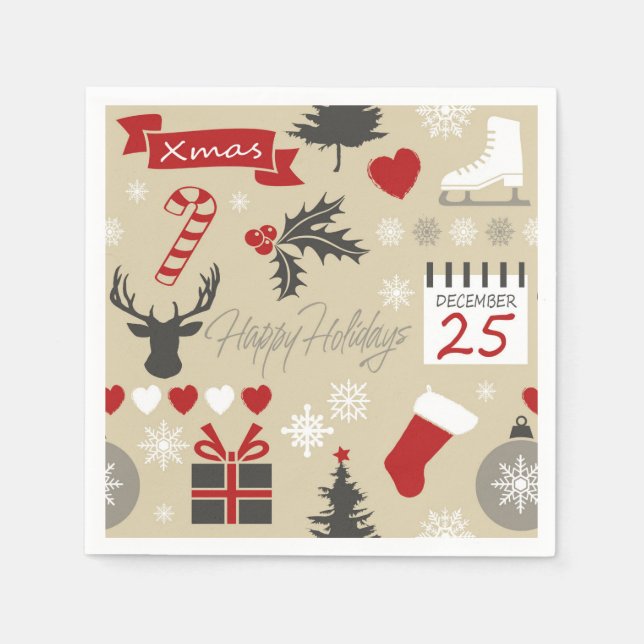 Happy Holidays Napkin (Front)