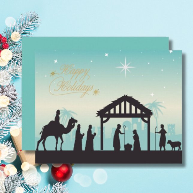 Happy Holidays Nativity Manger Scene Card (Creator Uploaded)