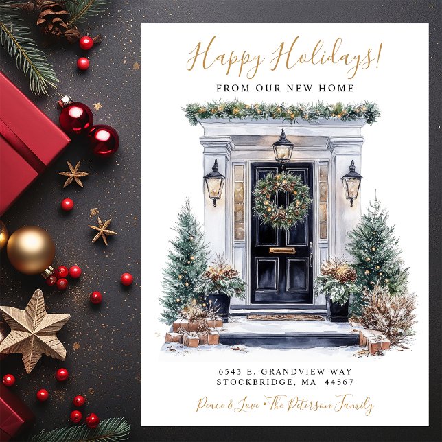 Happy Holidays New Home Front Door Moving Announcement (Creator Uploaded)