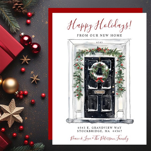 Happy Holidays New Home Front Door Moving Announcement (Creator Uploaded)